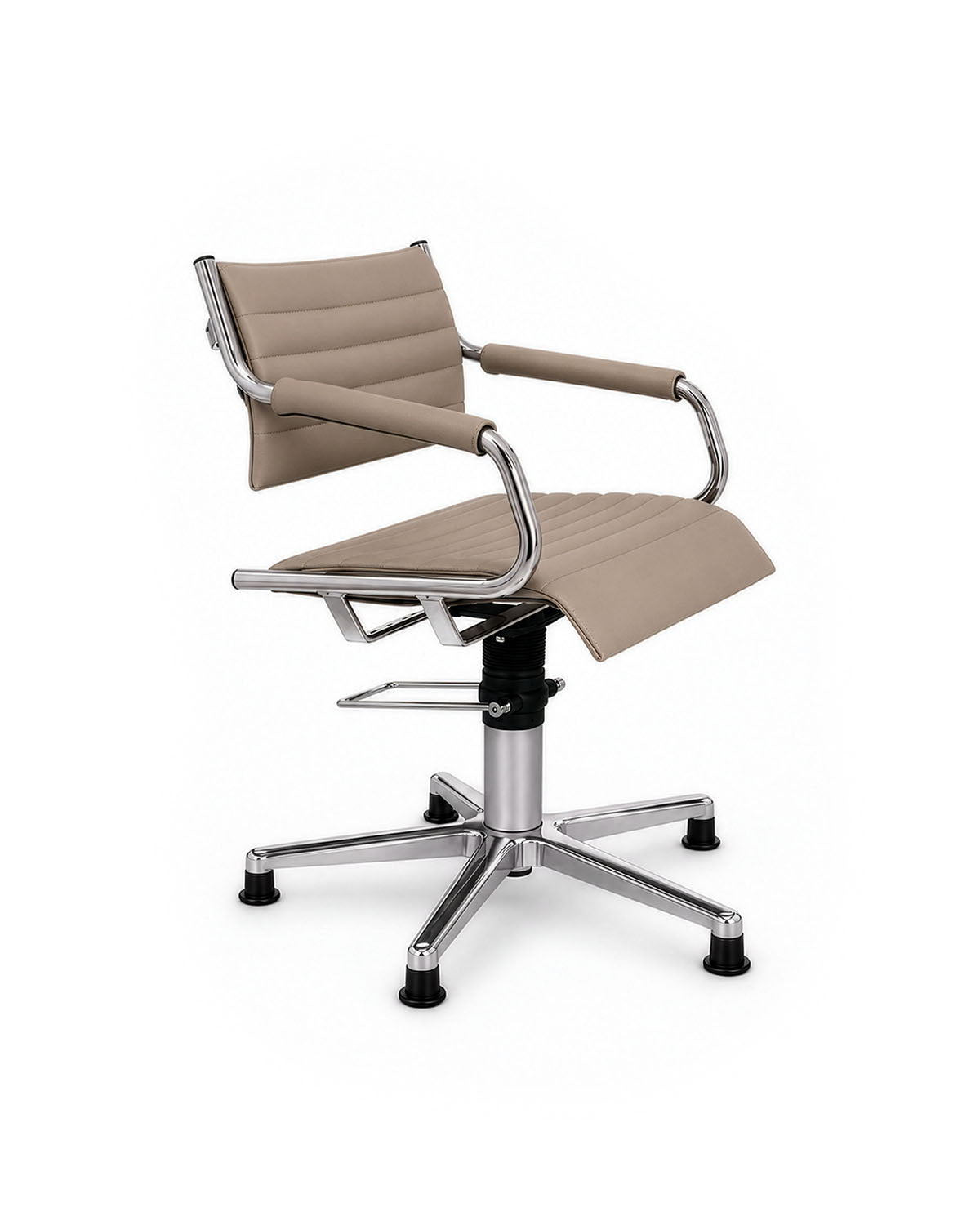 Greiner 59 - beige kundestol med krom krydsfod